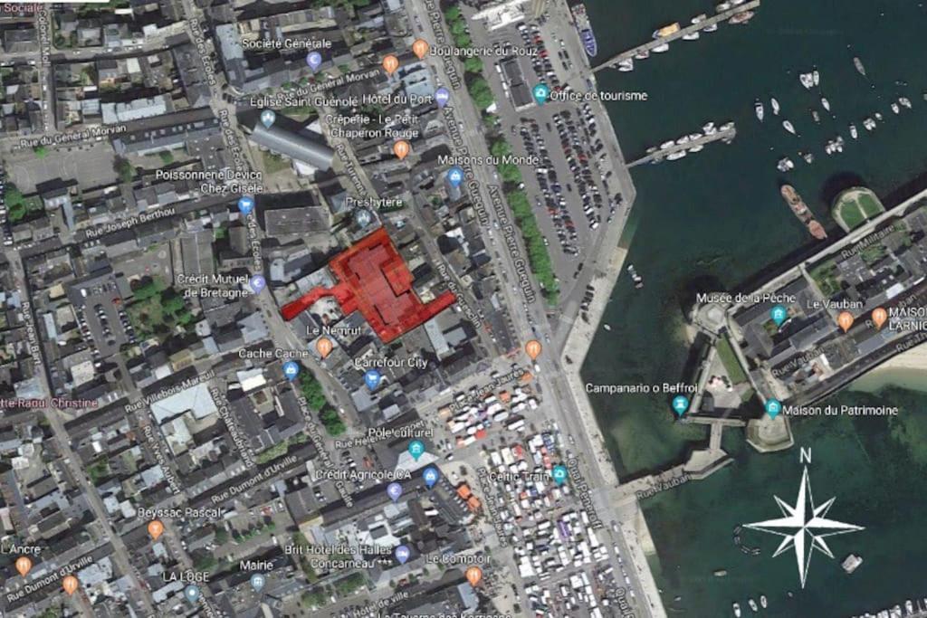 L'Hermine Terrasse Et Parking, 500 Plage 孔卡尔诺 外观 照片